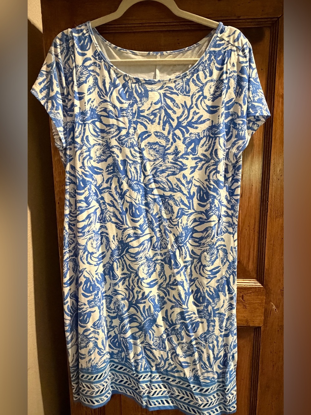 Lilly Pulitzer Blue and White Floral Midi Dress